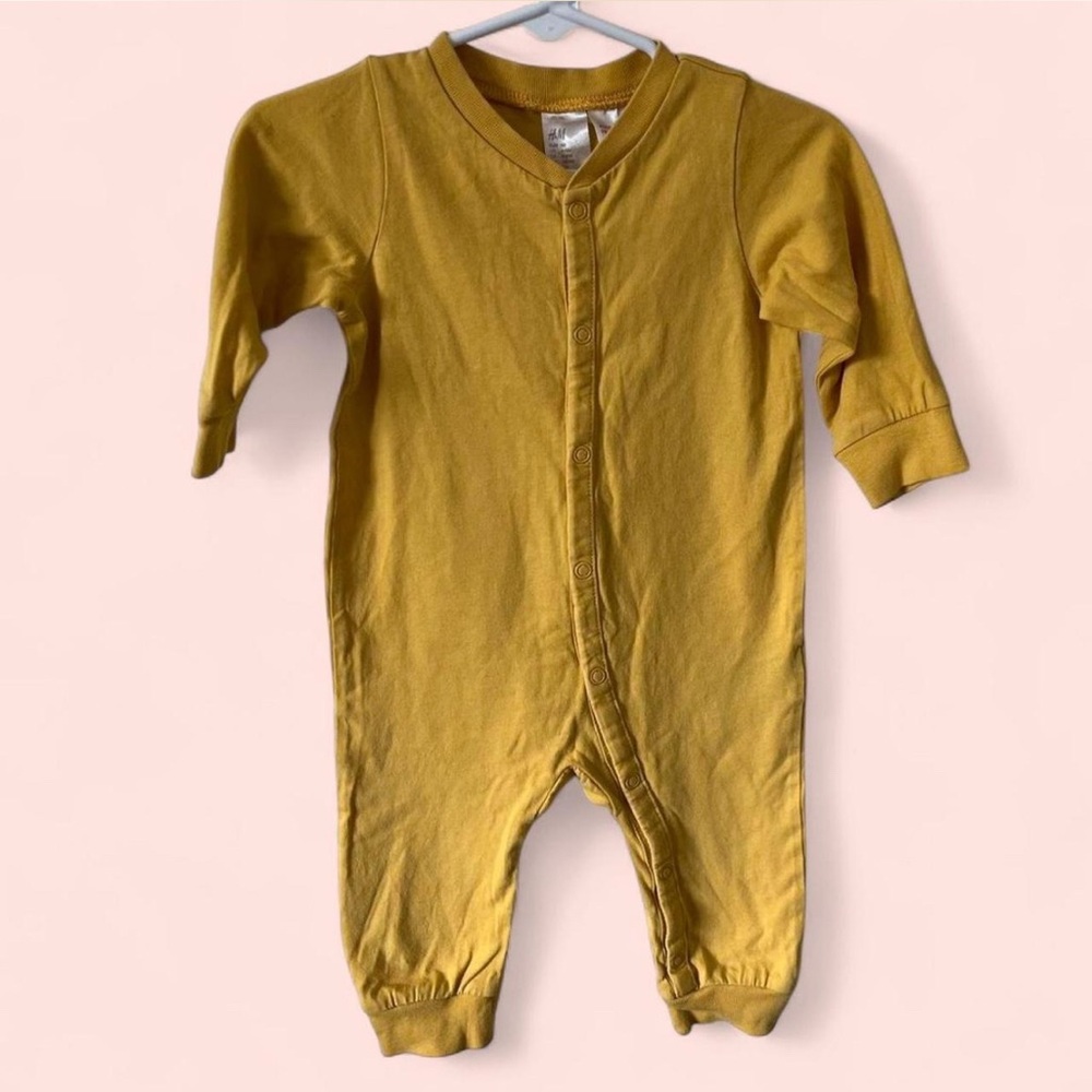 4-6 Month Infant Baby Boy Girl Mustard Yellow Unisex H&M One Piece Bodysuit